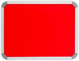 600 x 450mm Aluminium Frame Felt Info Board - Red 