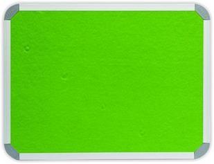 600 x 450mm Aluminium Frame Felt Info Board - Lime Green 