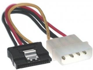 Male 4-Pin Molex To Female 15-Pin SATA Power Cable 