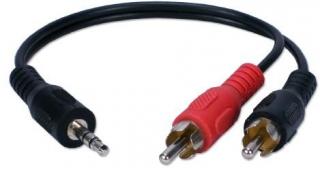 Male RCA To Male 3.5mm Stereo Jack Cable 