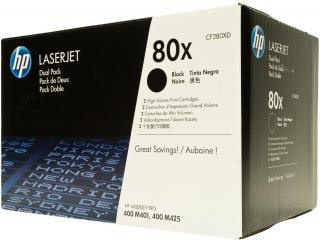 80X 2-pack High Yield Black LaserJet Toner Cartridge (CF280XD) 