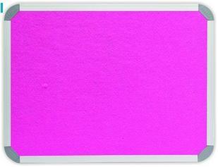 1800 x 1200mm  Aluminium Frame Felt Info Board - Pink 