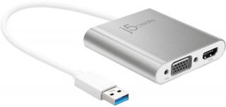 JUA360 USB 3.0 to Dual VGA HDMI Multi-Monitor Adapter 