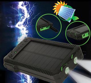 Solar 12000mAh Powerbank & Flashlight & Lighter 