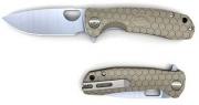 HB1022 Honey Badger Small Flipper Knife - Tan