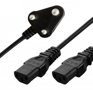 PC418 3-pin Plug to 2 x Kettle Plugs 1.8m Power Cable 