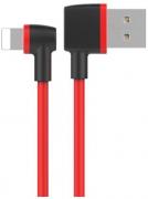 L-Shape USB to Lightning 1m Charge & Sync Cable - Red/Black