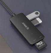 3 Port USB3.0 Hub With TF and SD Card Reader Black