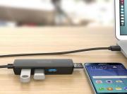 3 Port USB3.0 Hub With TF and SD Card Reader Black