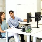 Professional Series Freestanding Dual Horizontal Monitor Arm For Displays Up to 30