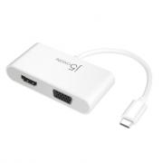 JCA174 USB-C to Dual HDMI & VGA Multi-Display Adapter