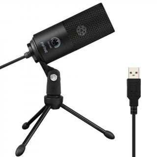K669B Cardioid USB Condenser Microphone with Tripod - Black 