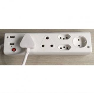 5 Port Multi-plug with 2 x USB Ports 