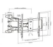 LPA50-466 37-70 Inch Elegant Full-Motion TV Wall Mount Bracket - Black