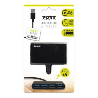 4 Port USB3.0 Hub - Black 