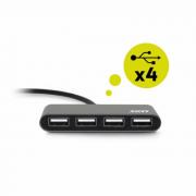 Type-C to USB2.0 4 Port Hub - Black