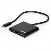 USB-C 3 In 1 Multiport Adapter With 60W PD - Black