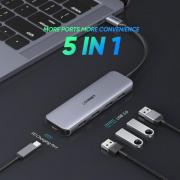 USB-C to 4-Port USB 3.0 Hub - Black