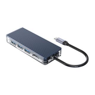 6 Port Transparent Multi Hub - Grey 