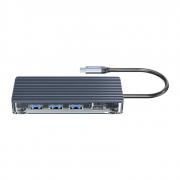 6-Port Type-C Transparent Hub - Grey