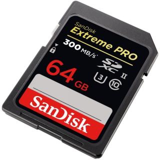 Extreme Pro 64GB SDHC UHS-I1 U3 300MB/s Memory Card 