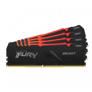 Fury Beast RGB 4 x 8GB 2666MHz DDR4 Desktop Memory Kit - Black (KF426C16BBAK4/32) 
