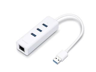 UE330 2-in-1 USB 3.0 3-Port Multi-Port Hub & Gigabit Ethernet Adapter - White 