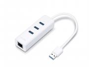 UE330 2-in-1 USB 3.0 3-Port Multi-Port Hub & Gigabit Ethernet Adapter - White