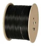 CAT6 500m Solid Shielded FTP Outdoor UV Cable - Black - Drum 