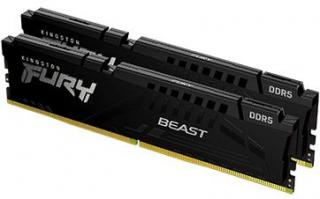 Fury Beast Black 2 x 8GB 5200MHz DDR5 Desktop Memory Kit - Black (KF552C40BBK2-16) 