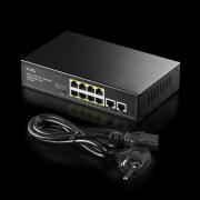 FS1010PG 10-Port Watchdog PoE+ Unmanaged Ethernet Switch with 2 Gigabit Uplink Ports