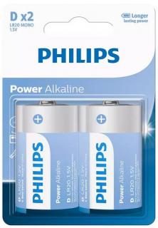 Power Alkaline LR20P2B 2x D Batteries - (Blister) 