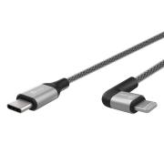 JALC15 USB-C to Right-Angled Lightning 1.2m Charge & Sync Cable - Black