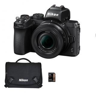 Z50 20.9MP Mirrorless Digital Camera + 16-50mm f3.5-6.3 VR DX Lens + Bag + Card - Bundle Kit 