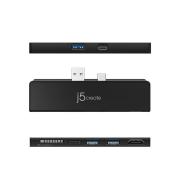 JCD324B 7-in-1 Ultra Drive Mini Dock Multi-Port Hub For Surface Pro 7 - Black