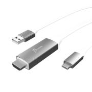 JCC154G USB-C To 4K HDMI Cable With USB Type-A For Charging