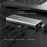 JCD401 Dual 4K Multi-Port Hub - USB3 Type-C 5-in-1 universal docking station