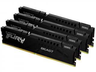 Fury Beast Black 4 x 32GB 5200MHz DDR5 Desktop Memory Kit - Black (KF552C40BBK4-128) 