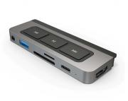 HyperDrive HD449 6-in-1 USB-C Media Hub - Grey