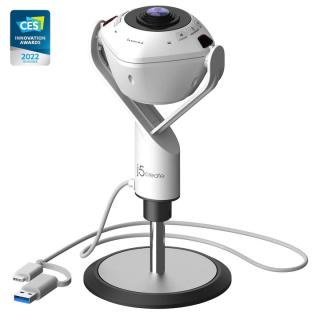 JVU368 360 Degree AI-Powered Webcam with Speakerphone 