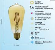 CC-L2001 Smart Vintage WiFi 5W Bulb LED Amber/Warm White