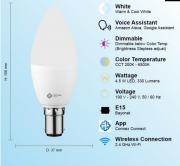 CC-L2004-6 Smart WiFi Bulb 4.5W LED Warm-Cool White Candle(Pin/Bayonet)