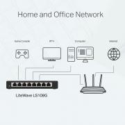 LiteWave LS108G 8-Port 10/100/1000Mbps Desktop Network Switch