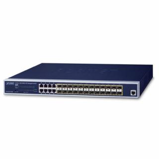 24-Port 100/1000X SFP Layer 2 + 8-Port Shared TP Managed Switch 