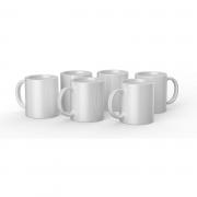 Ceramic Mug Blank 12 Oz 6 Pack 350ML(White)