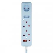 4 Way Medium Surge Protected Multiplug 0.5M Braided Cord Blue