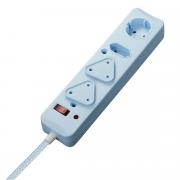 4 Way Medium Surge Protected Multiplug 0.5M Braided Cord Blue