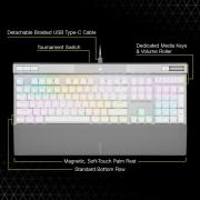 K70 Pro RGB White Optical-Mechanical Gaming Keyboard with PBT Double Shot Pro Keycaps - OPX Switch