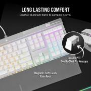 K70 Pro RGB White Optical-Mechanical Gaming Keyboard with PBT Double Shot Pro Keycaps - OPX Switch