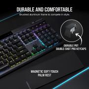 K70 Pro RGB Black Mechanical Gaming Keyboard with PBT Double Shot Pro Keycaps - Cherry MX Speed